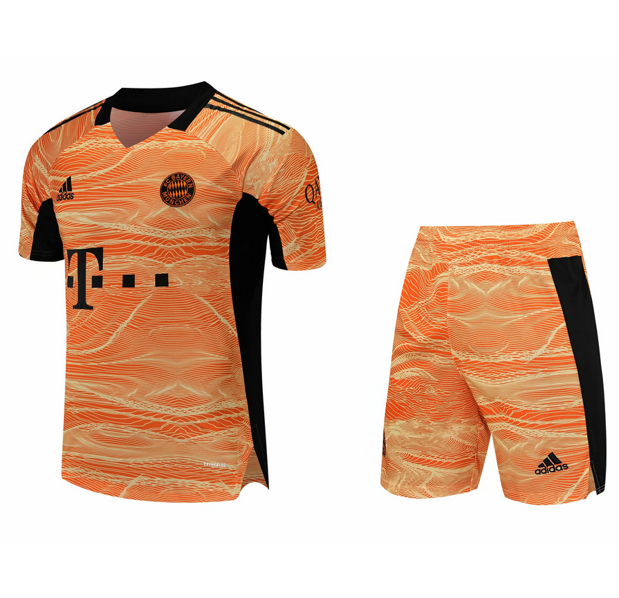 2021/22 Bayern Munich Orange Goalkeeper Soccer Kit (Shirt+Shorts)